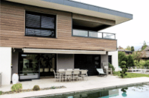 Maison ossature bois et terrasse